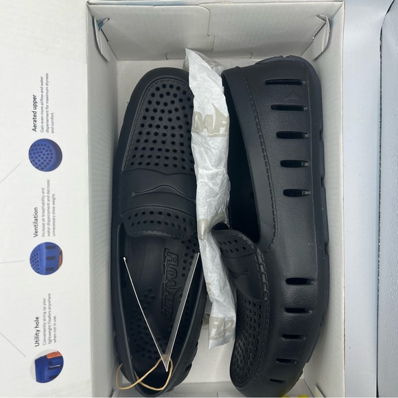 Floafers Shoes Country Club Loafers Driving Slip On NEW WITH TAGS Black Size 8 - Picture 3 of 11